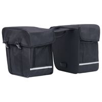 vidaXL Double Bicycle Bag for Pannier Rack Waterproof 35 L Black