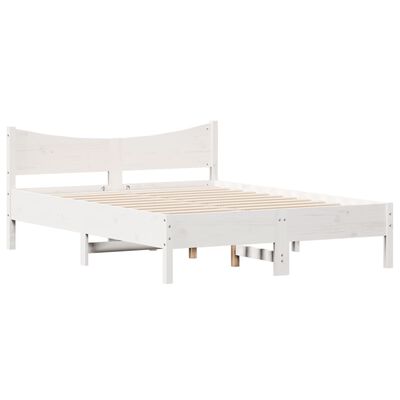 vidaXL Bed Frame without Mattress White 140x190 cm Solid Wood Pine