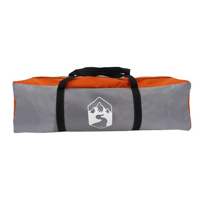 vidaXL Family Tent Tunnel 10-Person Grey and Orange Waterproof