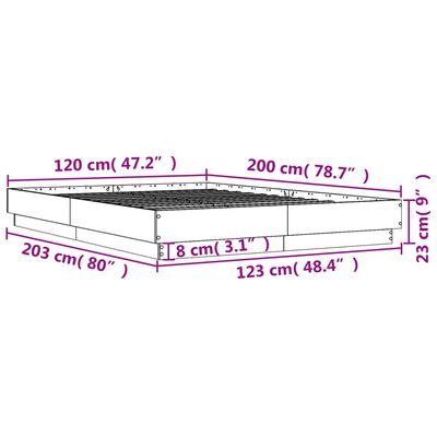 vidaXL Bed Frame without Mattress Brown Oak 120x200 cm