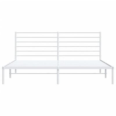 vidaXL Metal Bed Frame without Mattress with Headboard White 193x203 cm