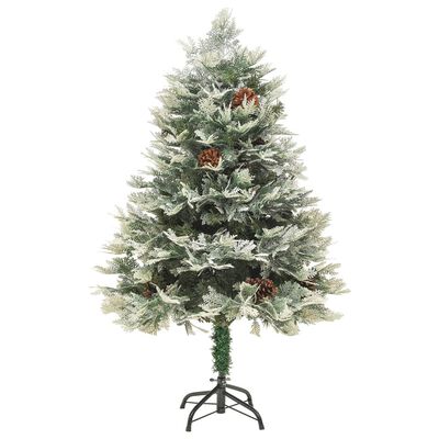 vidaXL Pre-lit Christmas Tree with Pine Cones Green 120 cm PVC&PE