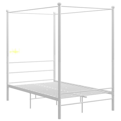 vidaXL Bed Frame with Canopy without Mattress White 140x200 cm Metal