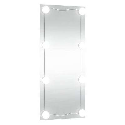 vidaXL Wall Mirror with LED Lights 40x80 cm Glass Rectangle