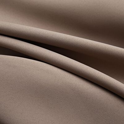 vidaXL Blackout Curtains with Metal Rings 2 pcs Taupe 140x245 cm