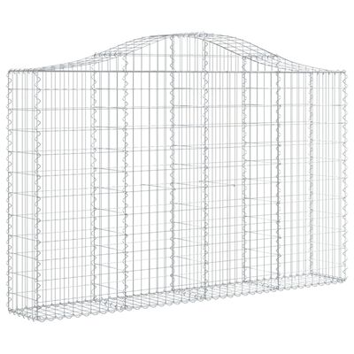 vidaXL Arched Gabion Baskets 3 pcs 200x30x120/140 cm Galvanised Iron