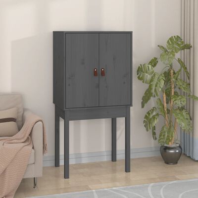 vidaXL Highboard Grey 60x40x120 cm Solid Wood Pine