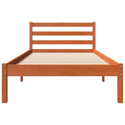 vidaXL Bed Frame without Mattress Wax Brown 100x200 cm Solid Wood Pine