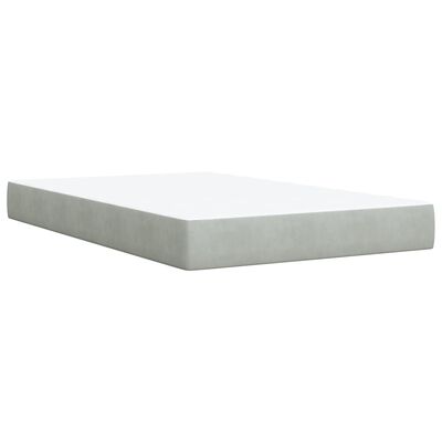 vidaXL Box Spring Bed with Mattress Light Grey 120x190 cm Small Double Velvet