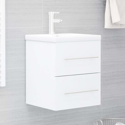 vidaXL Sink Cabinet with Built-in Basin White Engineered Wood