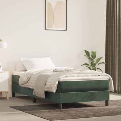 vidaXL Pocket Spring Bed Mattress Dark Green 80x200x20 cm Velvet