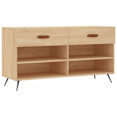 vidaXL Shoe Bench Sonoma Oak 102x35x55 cm Engineered Wood