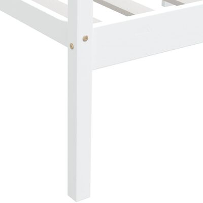 vidaXL Bed Frame without Mattress White Solid Pinewood 90x200 cm