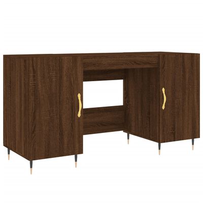 vidaXL Desk Brown Oak 140x50x75 cm Engineered Wood