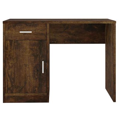 vidaXL Desk with Drawer&Cabinet Smoked Oak 100x40x73 cm Engineered Wood