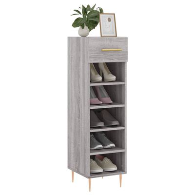 vidaXL Shoe Cabinet Grey Sonoma 30x35x105 cm Engineered Wood