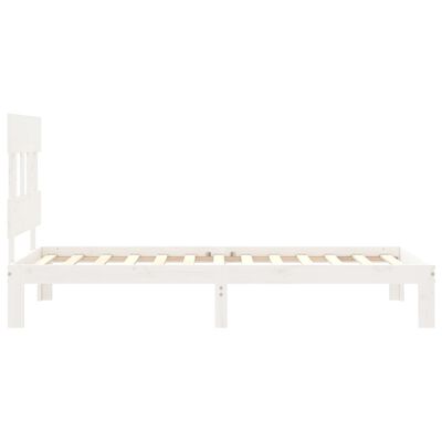 vidaXL Bed Frame without Mattress White Single Solid Wood Pine