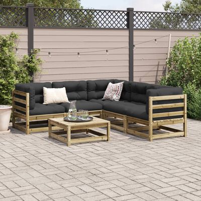 vidaXL 6 Piece Garden Sofa Set Impregnated Wood Pine