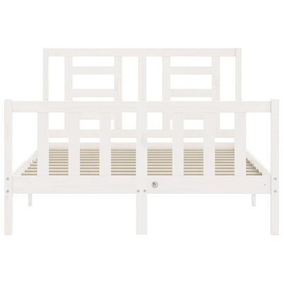 vidaXL Bed Frame without Mattress White Small Double Solid Wood Pine