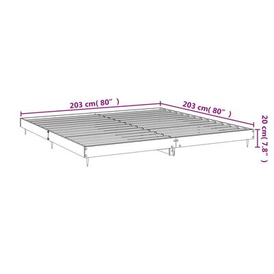 vidaXL Bed Frame without Mattress Sonoma Oak 200x200 cm Engineered Wood