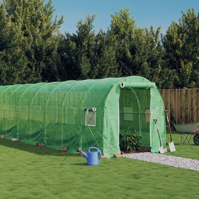 vidaXL Greenhouse with Steel Frame Green 16 m² 8x2x2 m