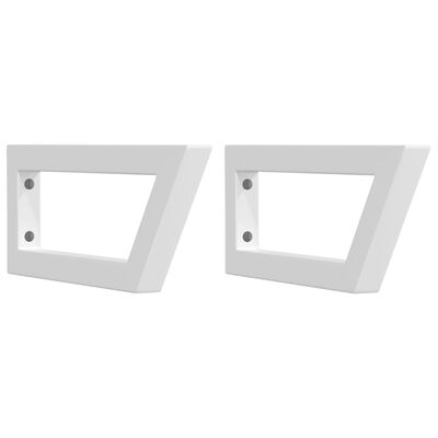 vidaXL Shelf Brackets for Washbasin 2 pcs White Trapezium Steel