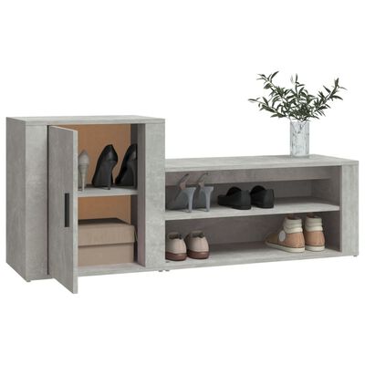 vidaXL Shoe Cabinet Concrete Grey 130x35x54 cm Engineered Wood