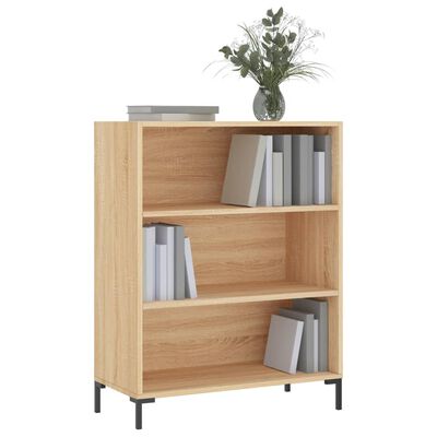 vidaXL Bookcase Sonoma Oak 69.5x32.5x90 cm Engineered Wood