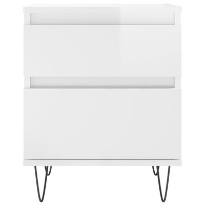 vidaXL Bedside Cabinets 2 pcs High Gloss White 40x35x50 cm Engineered Wood