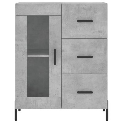 vidaXL Sideboard Concrete Grey 69.5x34x90 cm Engineered Wood