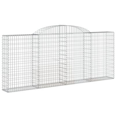 vidaXL Arched Gabion Baskets 25 pcs 300x30x120/140 cm Galvanised Iron