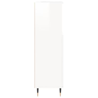 vidaXL Bathroom Cabinet High Gloss White 30x30x100 cm Engineered Wood