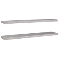 vidaXL Floating Wall Shelves 2 pcs Concrete Grey 120x23.5x3.8 cm MDF