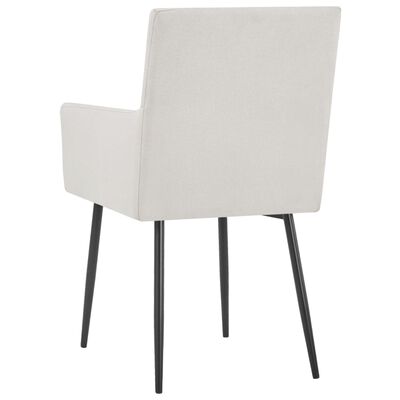 vidaXL Dining Chairs with Armrests 2 pcs Cream Fabric