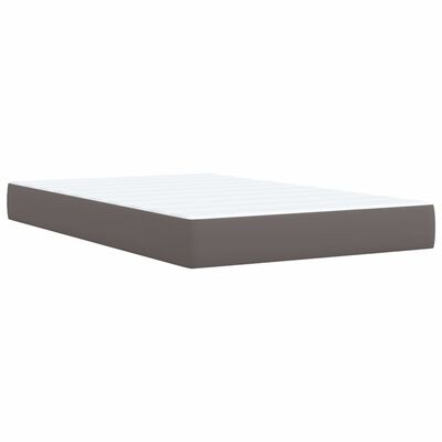 vidaXL Box Spring Bed with Mattress Grey 120x190 cm Small Double Faux Leather