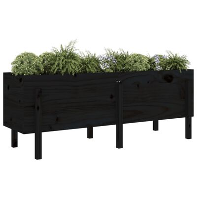 vidaXL Garden Raised Bed Black 160x50x57 cm Solid Wood Pine