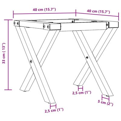 vidaXL Coffee Table Legs X-Frame 40x40x33 cm Cast Iron