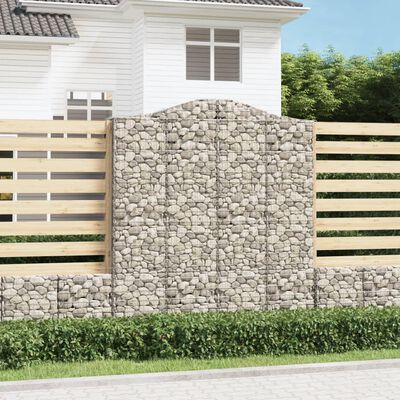 vidaXL Arched Gabion Baskets 7 pcs 200x50x220/240 cm Galvanised Iron