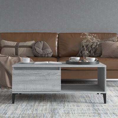 vidaXL Coffee Table Grey Sonoma 90x50x36.5 cm Engineered Wood