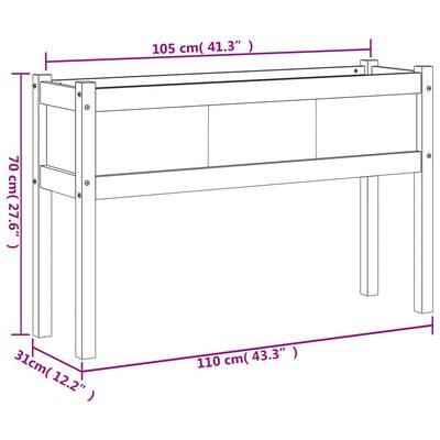 vidaXL Garden Planters 2 pcs with Legs Solid Wood Douglas