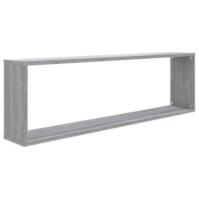 vidaXL Wall Cube Shelves 2 pcs Grey Sonoma 100x15x30 cm Engineered Wood