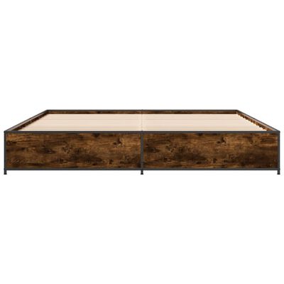 vidaXL Bed Frame without Mattress Smoked Oak 200x200 cm