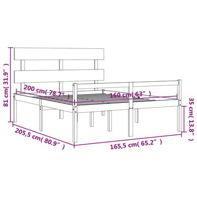 vidaXL Senior Bed without Mattress 160x200 cm Solid Wood