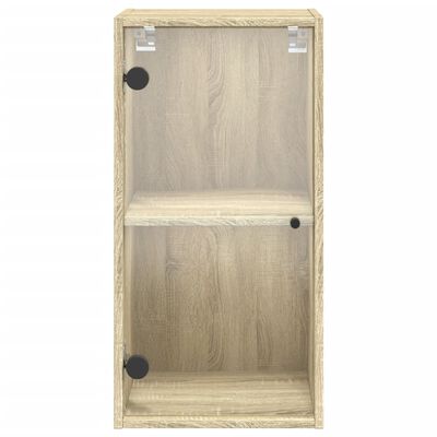 vidaXL Wall Cabinet with Glass Doors Sonoma Oak 35x37x68.5 cm