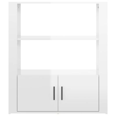 vidaXL Sideboard High Gloss White 80x30x90 cm Engineered Wood