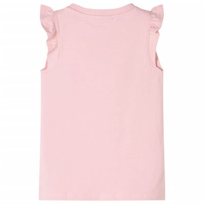 Kids' T-shirt with Ruffle Sleeves Light Pink 140