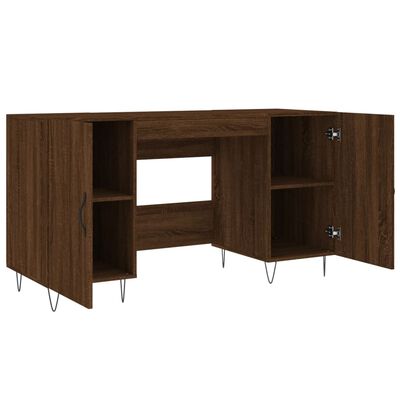 vidaXL Desk Brown Oak 140x50x75 cm Engineered Wood