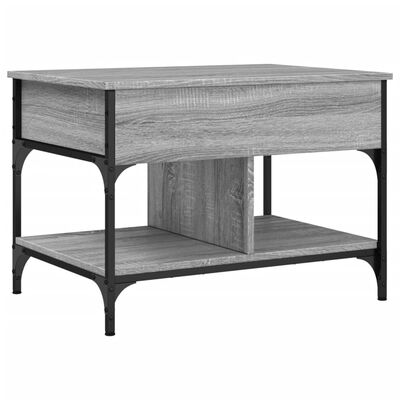 vidaXL Coffee Table Grey Sonoma 70x50x50 cm Engineered Wood and Metal