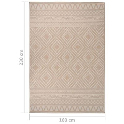 vidaXL Outdoor Flatweave Rug 160x230 cm Brown Stripes