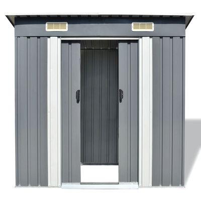 vidaXL Garden Shed Grey Metal